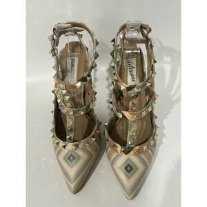 Jitianxi Sandal Studded Multiple Color Striped size 7.5